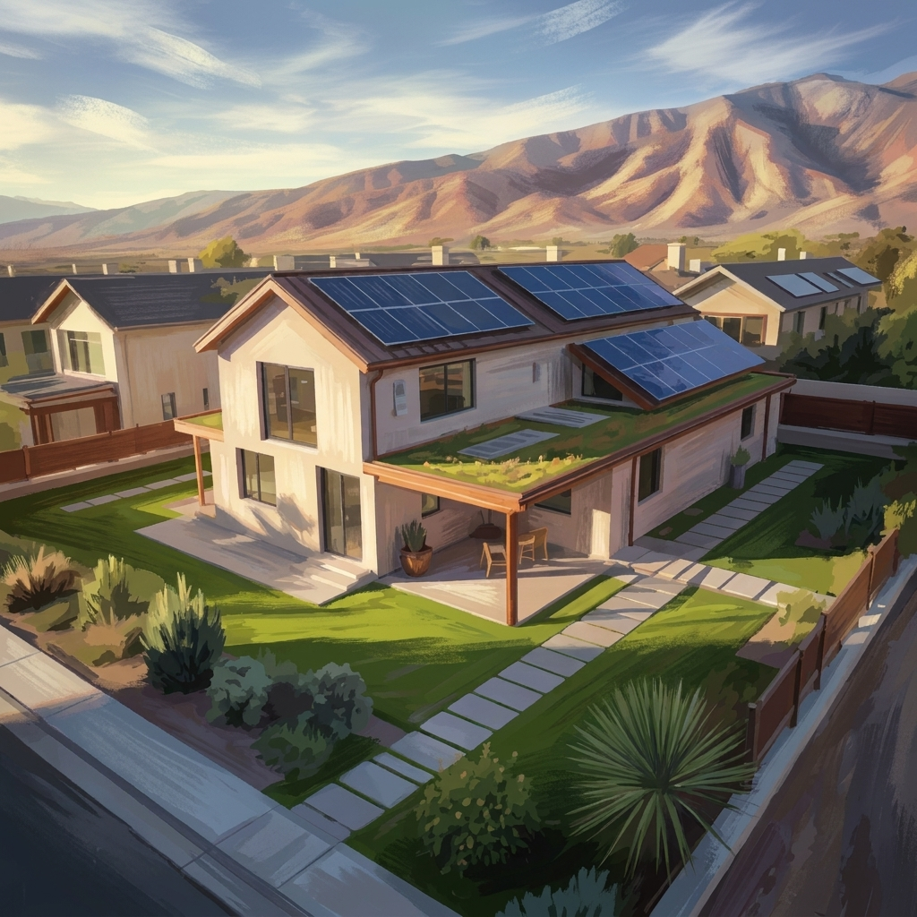 The Juniper — Henderson two-story suburban concept with dual solar arrays